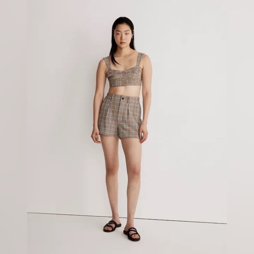 Madewell The Neale Short in Gingham Seersucker Size 14